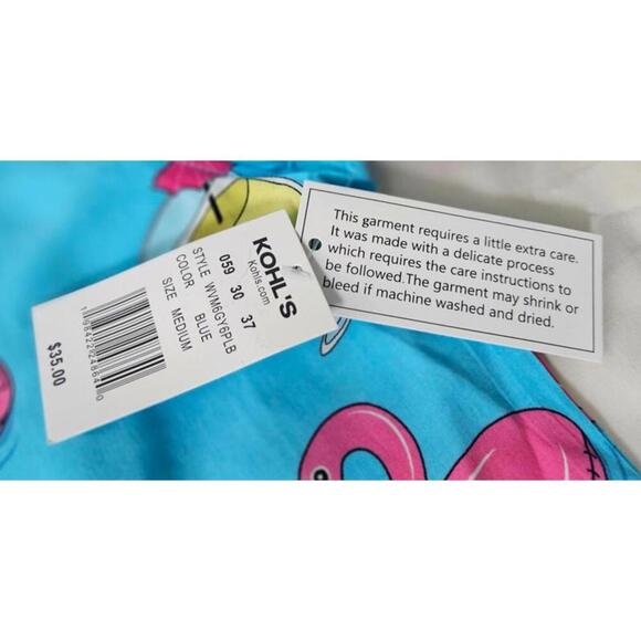 Bioworld Men's Rayon Vibrant Flamingo Cocktail Hawaiian Shirt Size Medium - Picture 6 of 9